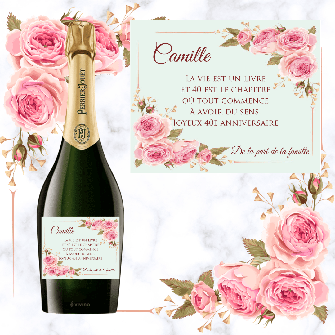 Champagne Perrier Jouet Grand Brut Fleurs Anniversaire Cadeaux Danniversaire Idees Originales Alcool Personnalise Solovelybox Fr