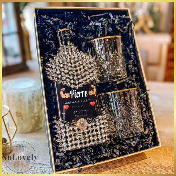 Coffret cadeau personnalisé bouteille d'alcool et de whisky Idées cadeaux  pour homme, cadeaux d'anniversaire pour lui, coffret cadeau en bois gravé -   France